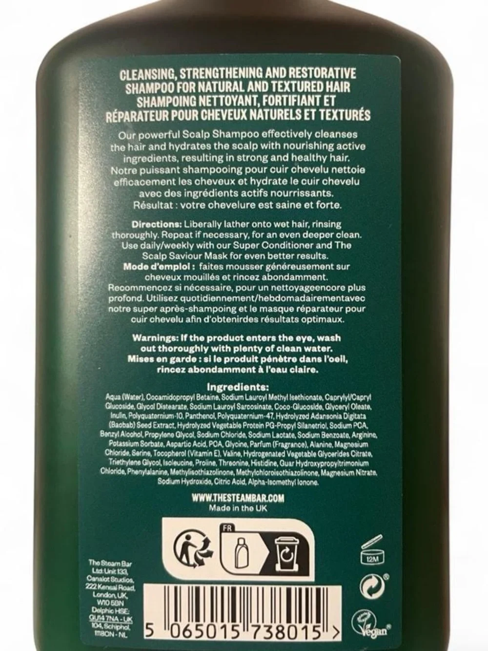 The Steam Bar Scalp Shampoo Luxury Skincare for Textured Curly Hair 8.45oz